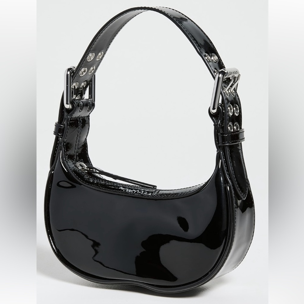 BY FAR Mini SoHo Black Patent Leather Bag date night  shoulder bag purse